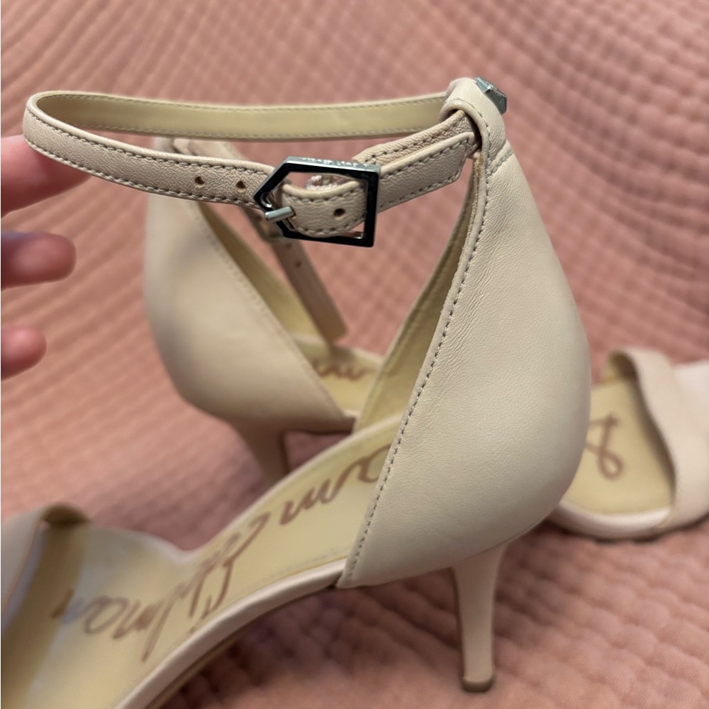 Sam Edelman Patti Nude Leather Ankle Strap Sandals Size 9 - Picture 11 of 12
